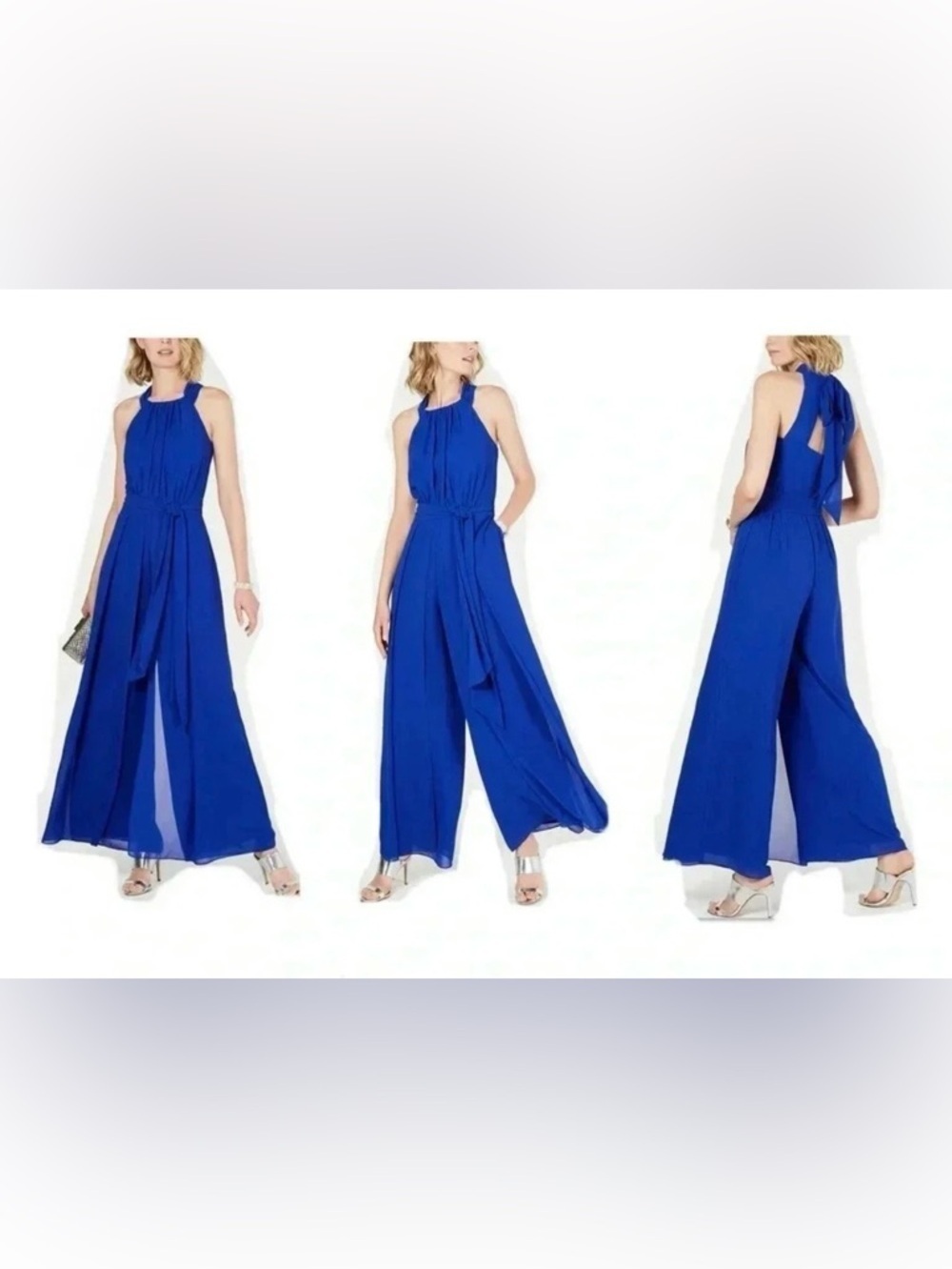 Vince Camuto Chiffon Wide-Leg Jumpsuit Size 8